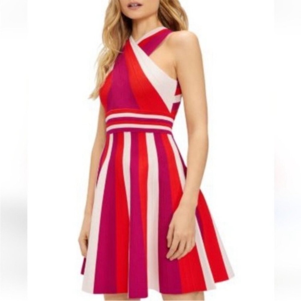 Ted Baker Hadily metropolis, red pink bandage dress NWT